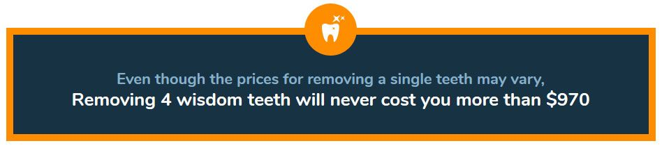 Price for removing single teeth