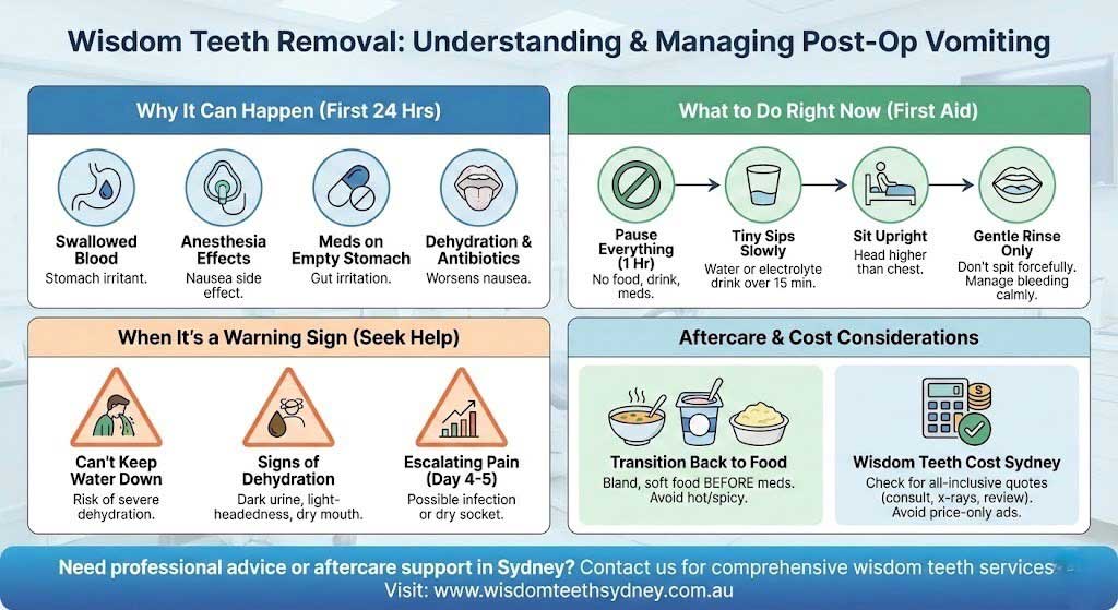 Understanding and managing post-op vomiting with clear guidance on symptoms, causes, and recovery after dental surgery